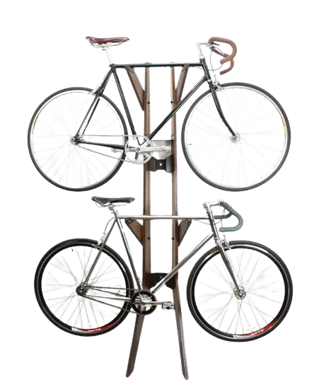 Wooden Double Bicycle Rack in Dark Coffee Wooden Double Bicycle Rack in Dark Coffee