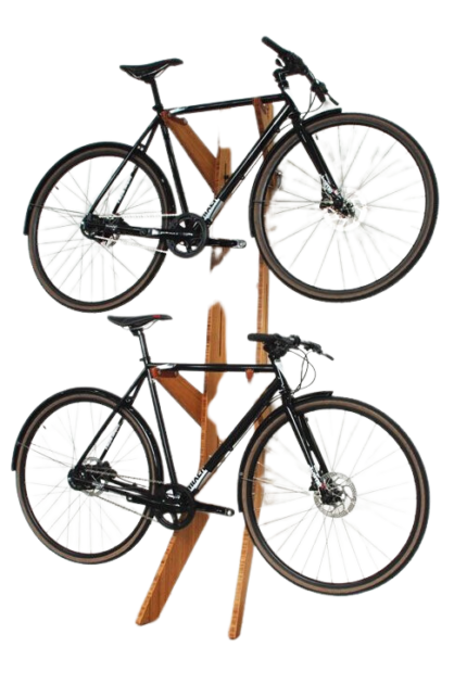 Bike Vertical Rack- Two Bike Wooden Storage