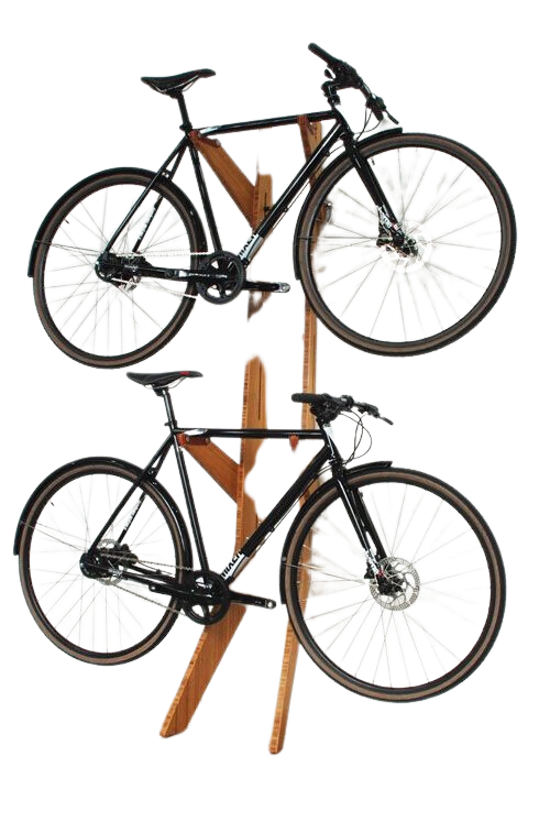 Bike Vertical Rack- Two Bike Wooden Storage Bike Vertical Rack- Two Bike Wooden Storage